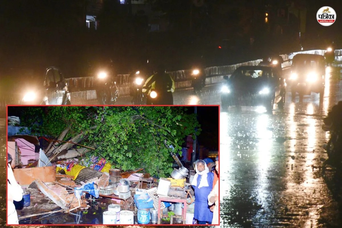 जयपुर में चली 80kmph की रफ्तार से आंधी, बारिश के बाद 10 डिग्री गिरा पारा, कई इलाकों में ब्लैकआउट | Jaipur Storm 80kmph Wind Rain Temperature Drop Blackout
